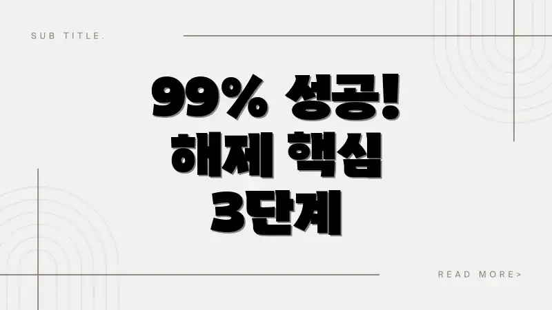 99% 성공! 해제 핵심 3단계