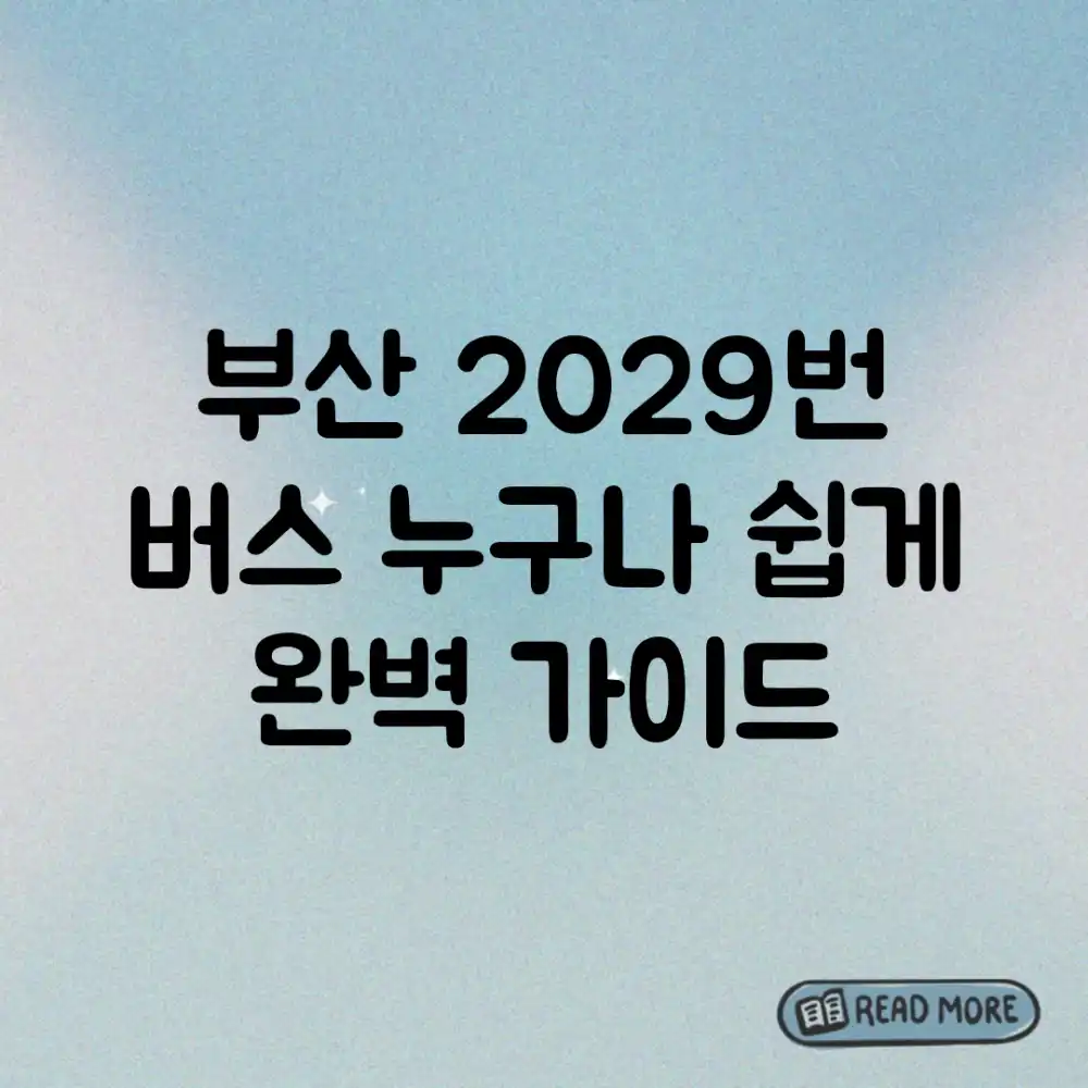 부산 2029번 버스, 누구나 쉽게! 완벽 가이드